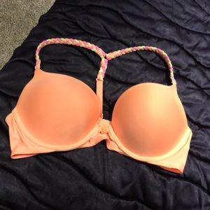 Bright orange VS Push up bra, never worn!